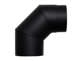 2 MM Ø 125 mm kachelpijp bocht 90 graden - Zwart