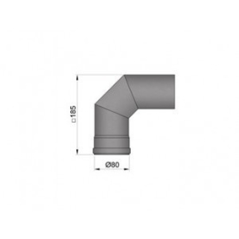 Pelletkachel bocht 90° ∅ 80mm
