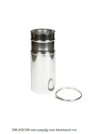 DW-250/300 mm paspijp met klemband rvs