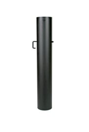 2 MM Ø 120 mm  kachelpijp met smoorklep 100 cm met verjongen - Zwart