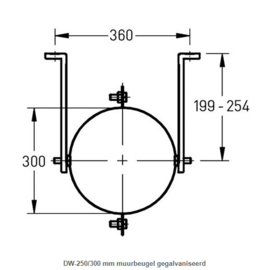 DW-250/300 mm muurbeugel gegalvaniseerd
