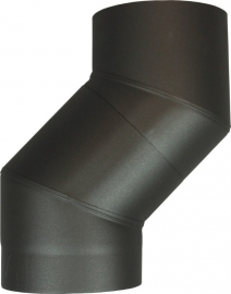 EW/150 Kachelpijp Versleping 2 Bochten 45gr Kleur: zwart