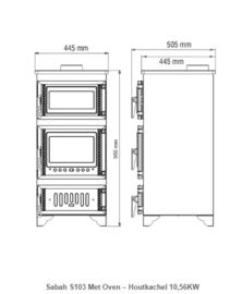 Sabah S103 Met Oven – Houtkachel 10,56KW