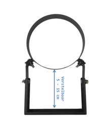ISOTUBE Plus DW Ø150/200 verstelbaar muurbeugel  5 - 15cm rvs ZWART