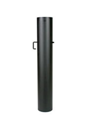2 MM Ø 125 mm kachelpijp met smoorklep 100 cm met verjonging - Zwart