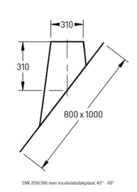 DW-250/300 mm loodslabdakplaat 45° - 60°