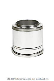 DW-300/350 mm topsectie met klemband rvs