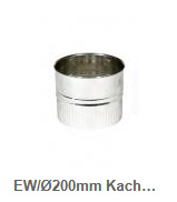 EW/Ø200mm Kachel-aansluitstuk met krimprand