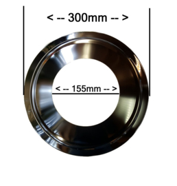 Rozet RVS Ø150mm