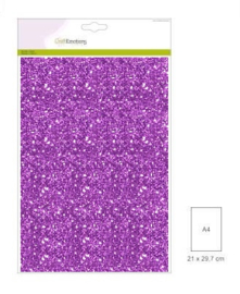 CraftEmotions glitterpapier 29 x 21 cm 5 vel Paars 001290/0130