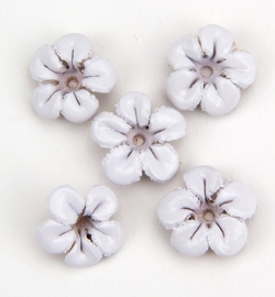 Real Leather Flower White 1,3 cm