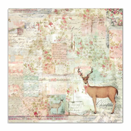 Stamperia - Pink Christmas - Paper - 30,5 x 30,5 cm  - Deer