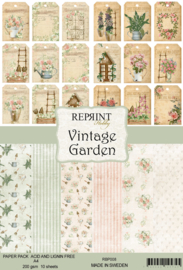 Reprint  - Vintage Garden Collection  - A4 - Paper Pack