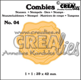 Crealies Combies - Stans + Stempel  - 04 Roos