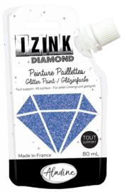 IZINK Diamond glitterverf/pasta - 80 ml, blauw - 80844