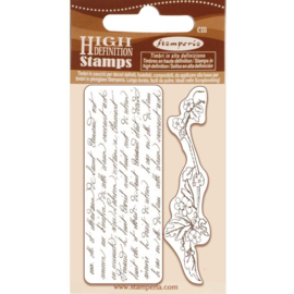 Stamperia Natural Rubber Stamp - Writings and Branch