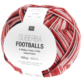 Rico Design Superba Footballs Superwash 003  Rood/Zwart  383348.003