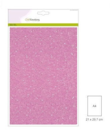 CraftEmotions glitterpapier 29 x 21 cm 5 vel Roze  001290/0140