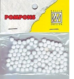 Nellie Snellen - Pompons 3mm / wit