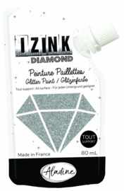 IZINK Diamond glitterverf/pasta - 80 ml, zilver - 80836