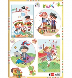 Marianne Design A4 Knipvel - Buddies Boys EWK1241