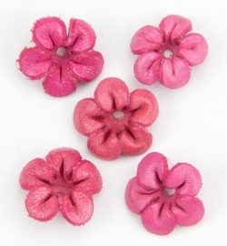 Real Leather Flower Lt. Pink 1,3 cm