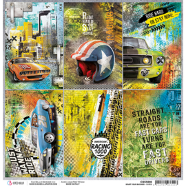 Ciao Bella - Start your Engines - Dubbelzijdig papier vel 30,5 cm x 30,5 cm -CBSS098