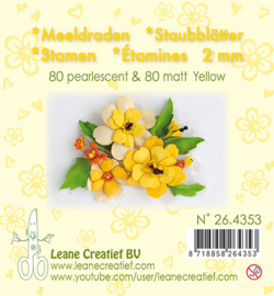 Leane Creatief - Meeldraden Matt & Pearl -  Yellow