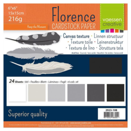 Florence - Cardstock Linnen 15 x 15 cm - 24 vel