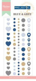 Marianne Design Enamel stickers Blauw&Grijs