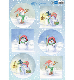 Marianne Design - A4 Knipvel Hetty - Snowmen - HK1705