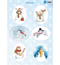 Marianne Design -  3D Knipvellen A4 - Snowmen  ovals  -  VK9568