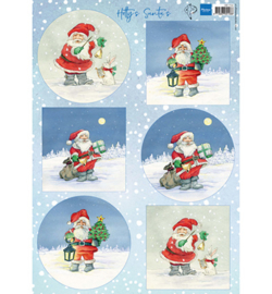 Marianne Design - A4 Knipvel Hetty - Santa's - HK1704