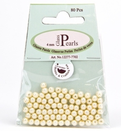 Glass Pearls Round 4 mm Beige