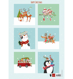 Marianne Design A4 Knipvel - Happy Christmas -  EWK1278