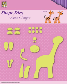 Nellie Snellen Shape Dies - Baby opbouw Giraffe SDL030