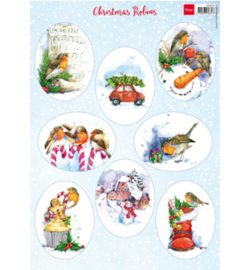 Marianne Design -  3D Knipvellen A4 - Christmas Robins -  VK9578