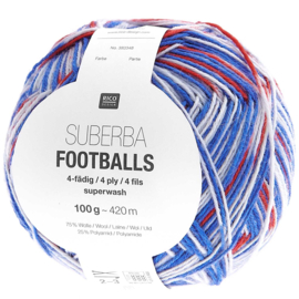 Rico Design Superba Footballs Superwash 005 Blauw/Rood  383348.005