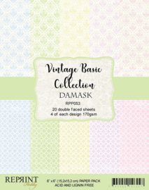 Reprint  -Vintage Basic Collection Damask - 15.2 x 15.2  cm