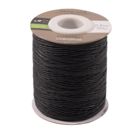 Vaessen Creative - Hemp Koord Zwart - 0,8 mm x 100 m