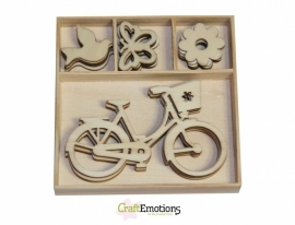 Houten Ornamenten Fiets, Vlinder 811500/0224