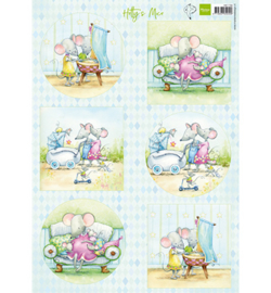 Marianne Design - A4 Knipvel Hetty -  Mice  - HK1709