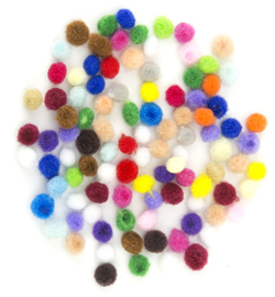 Mix Pom-Pom set - assorti  - 100 stuks