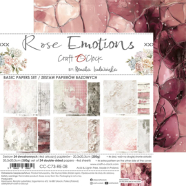 Craft O'Clock - CC-C73-RE-08-Basic Paper Set 20,3x20,3cm Rose Emotions