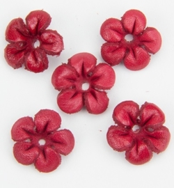 Real Leather Flower Red 1,3 cm