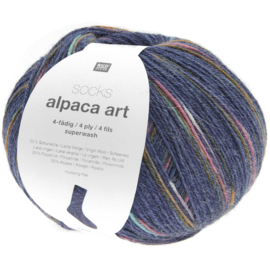 Rico Sokkenwol - Alpaca Art - 4 draads - Marine Superwash