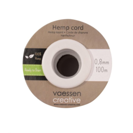 Vaessen Creative - Hemp Koord Wit - 0,8 mm x 100 m