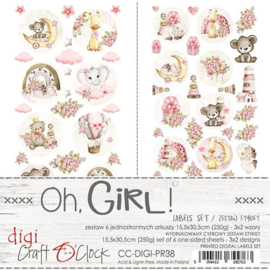 Craft O Clock Labels Set 15x30 cm Oh Girl !