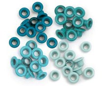 We R Memory Keepers  Standard eyelet  Aqua 60pcs