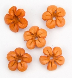 Real Leather Flower Orange 1,3 cm